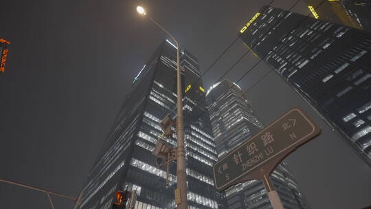 车流人流夜景 城市夜晚空镜