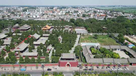 航拍河南周口淮阳太昊陵景区