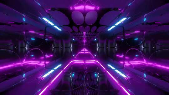 霓虹光线隧道赛博朋克视频素材模板下载