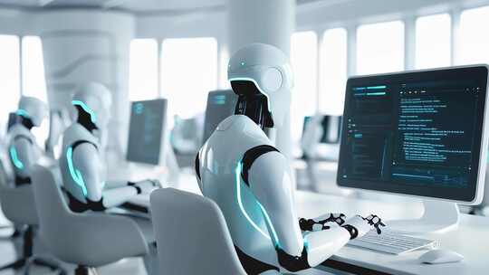 AI机器人办公未来科技智能AI客服团队