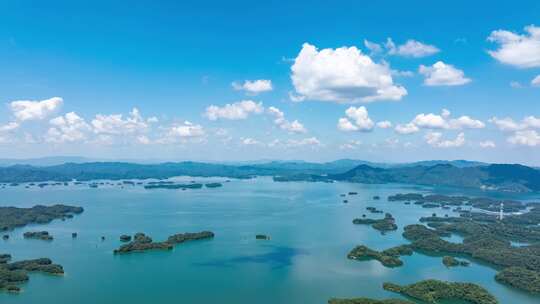 江西庐山西海柘林湖风景区航拍延时