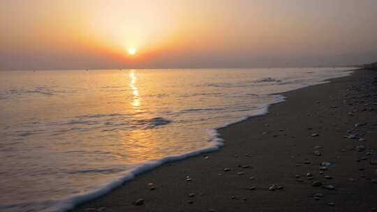 海边日落大海夕阳海浪