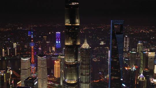 上海浦东CBD，平视环绕镜头