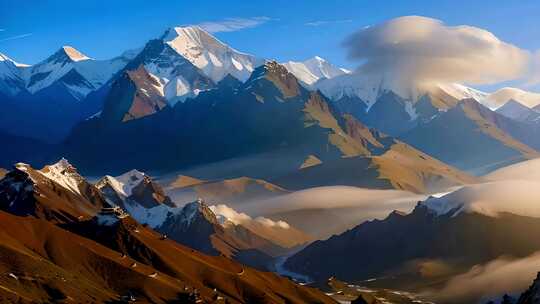 雪山山峰山脉雪景