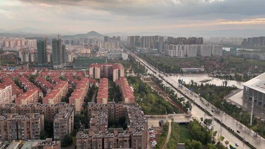 雨后城市风景