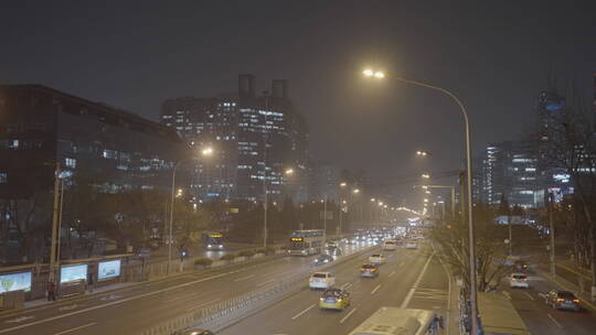 夜景街道 夜景车流 城市夜景