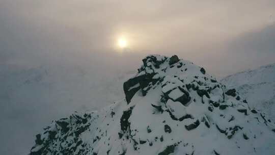 达古冰山雪景视频素材