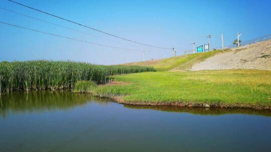 4K高清实拍渭南华县罗纹河湿地公园视频素材模板下载