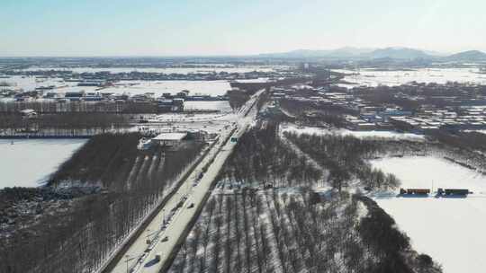 航拍雪景 唯美冬日空镜 立冬 冬至节气