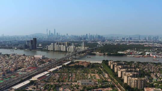 广州番禺大桥航拍视频素材模板下载