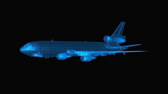 客机飞机三维立体模型元素展示