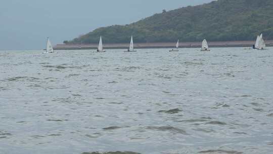 海面上的帆船实拍