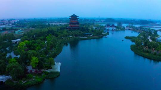 西安鄠邑区渼陂湖景区视频素材模板下载