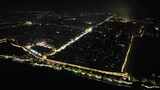湖北襄阳古城全景夜景灯光航拍高清在线视频素材下载