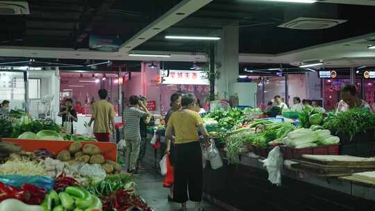 菜市场 农贸市场 卖菜买菜视频素材模板下载