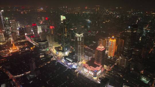 上海浦西夜景航拍