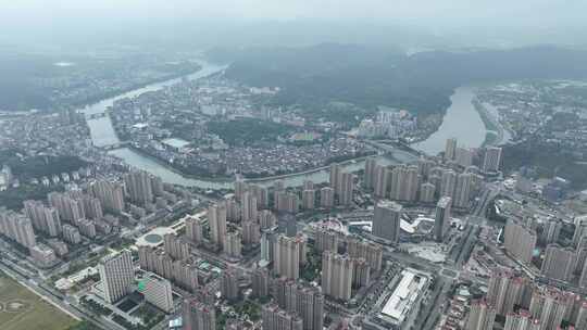 南平市建阳区航拍福建城市建筑高空俯拍鸟瞰