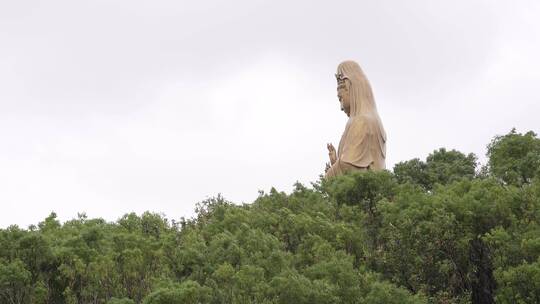 浙江普陀山南海观音4K实拍视频