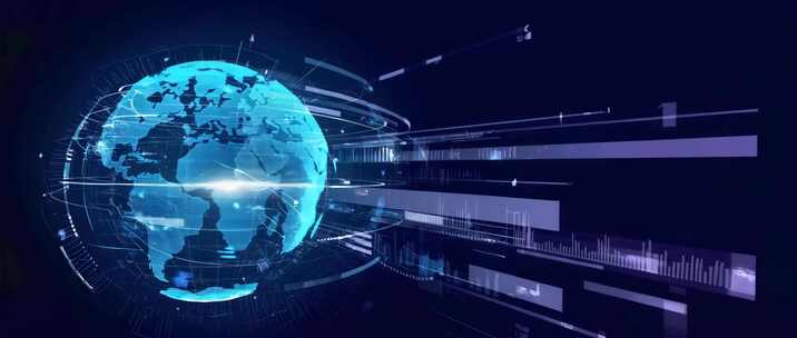 科技感地球数据环绕画面