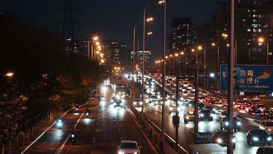 夜景街道 夜景车流 城市夜景