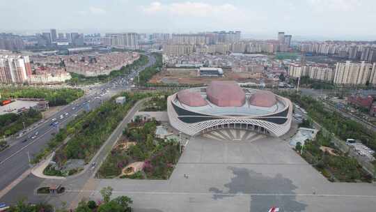 云南省文化艺术中心航拍高清在线视频素材下载