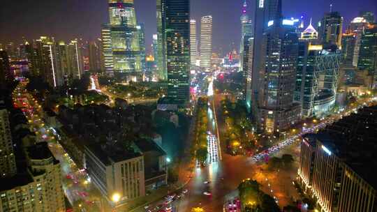 上海市浦东新区世纪大道陆家嘴车流延时夜景