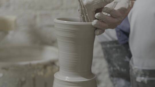 拉坯制陶陶瓷制作LOG视频素材模板下载