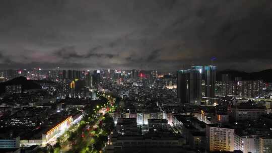 广东深圳城市大景夜景灯光航拍