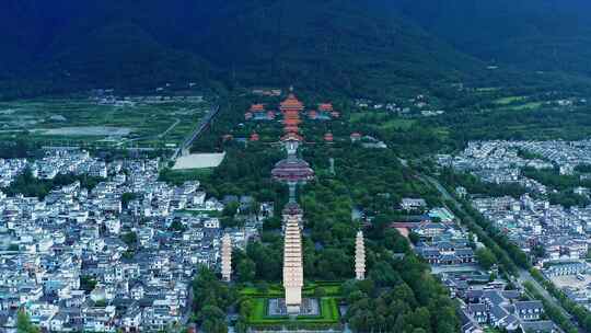 大理崇圣寺三塔航拍视频合集