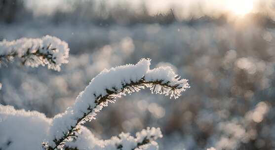 冬天雪地特写雪天风景下雪风光唯美冬季雪景