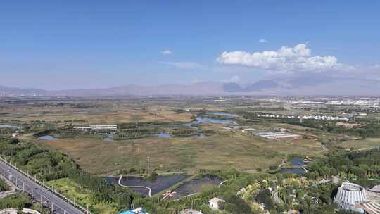 张掖芦水湾旅游度假区玉水苑航拍