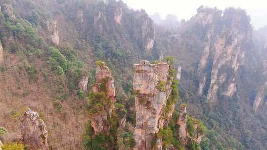 航拍湖南张家界武陵源景区奇山风景