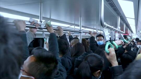 地铁人流 上下班 高峰期 拥挤 人流素材视频素材模板下载