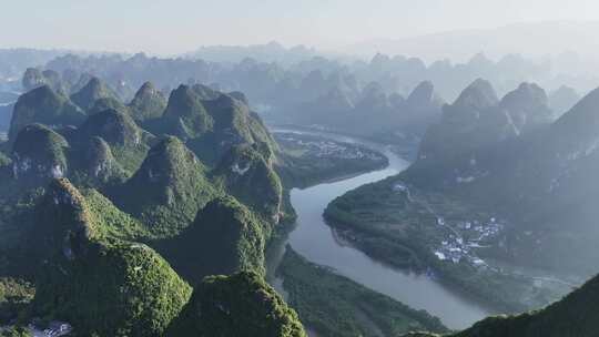 桂林漓江山水风光航拍