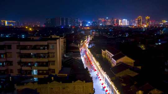 百色市解放街航拍夜景