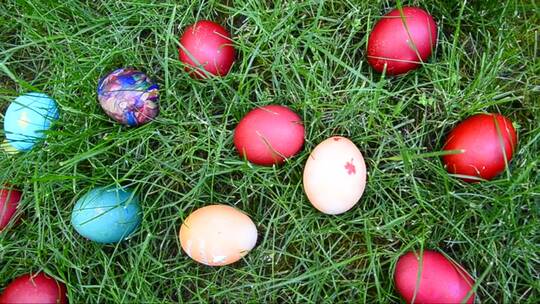 草地的复活节彩蛋