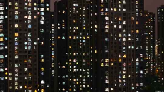 万家灯火 小区夜景