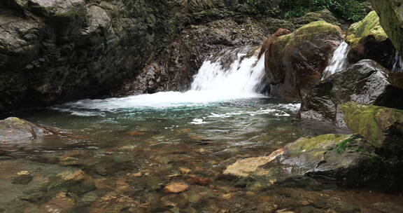 清澈山泉水溪流