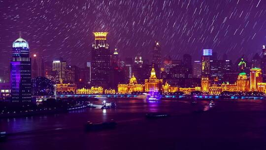 上海浦西星轨夜景