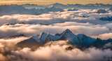 雪山云雾阳光山峰云海日出自然生态环境风景高清在线视频素材下载