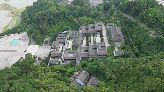 航拍湖北宜昌屈原故里屈原祠