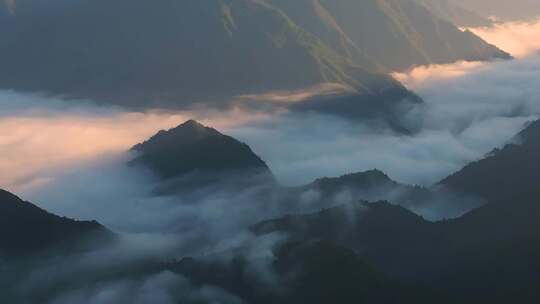 江南高山群山晨曦云海云雾浙江丽水松阳风光