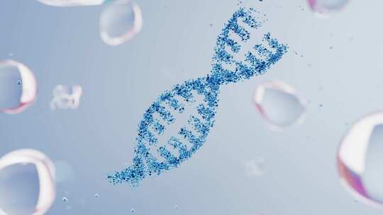 水分子和基因序列核酸三维动画