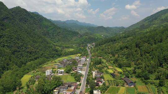 湖北恩施宣恩县乡村田野山谷山区风光