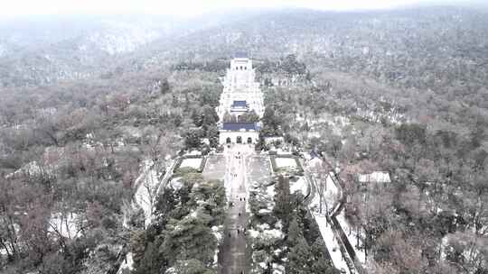 南京中山陵雪景合集视频素材模板下载