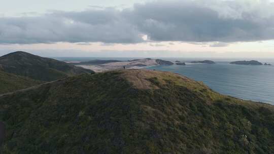 徒步旅行者，探索，海岸，新西兰