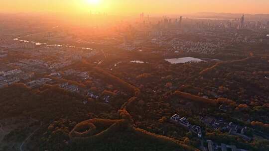 南京美龄宫秋景航拍