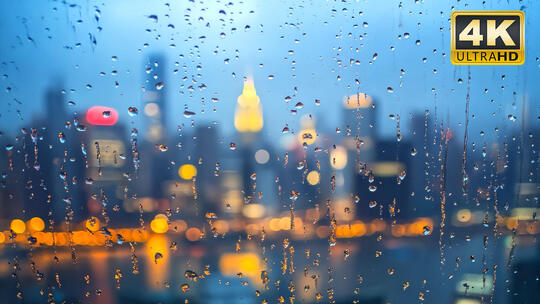 城市雨景实景唯美大景超清视频素材7