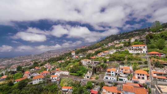 山坡，房屋，住宅，道路