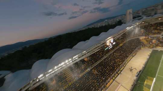 AEK竞技场足球场体育场足球比赛球迷观众